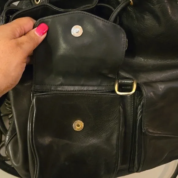 Gorgeous Dark Brown Drawstring Perlina Backpack - Picture 7 of 12